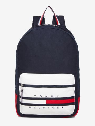 Férfi Tommy Hilfiger TH Colorblock Backpack Táska Kék | HU 1492PJJ